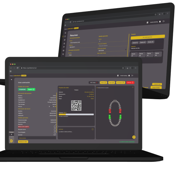 Plataforma GoldDental en laptop